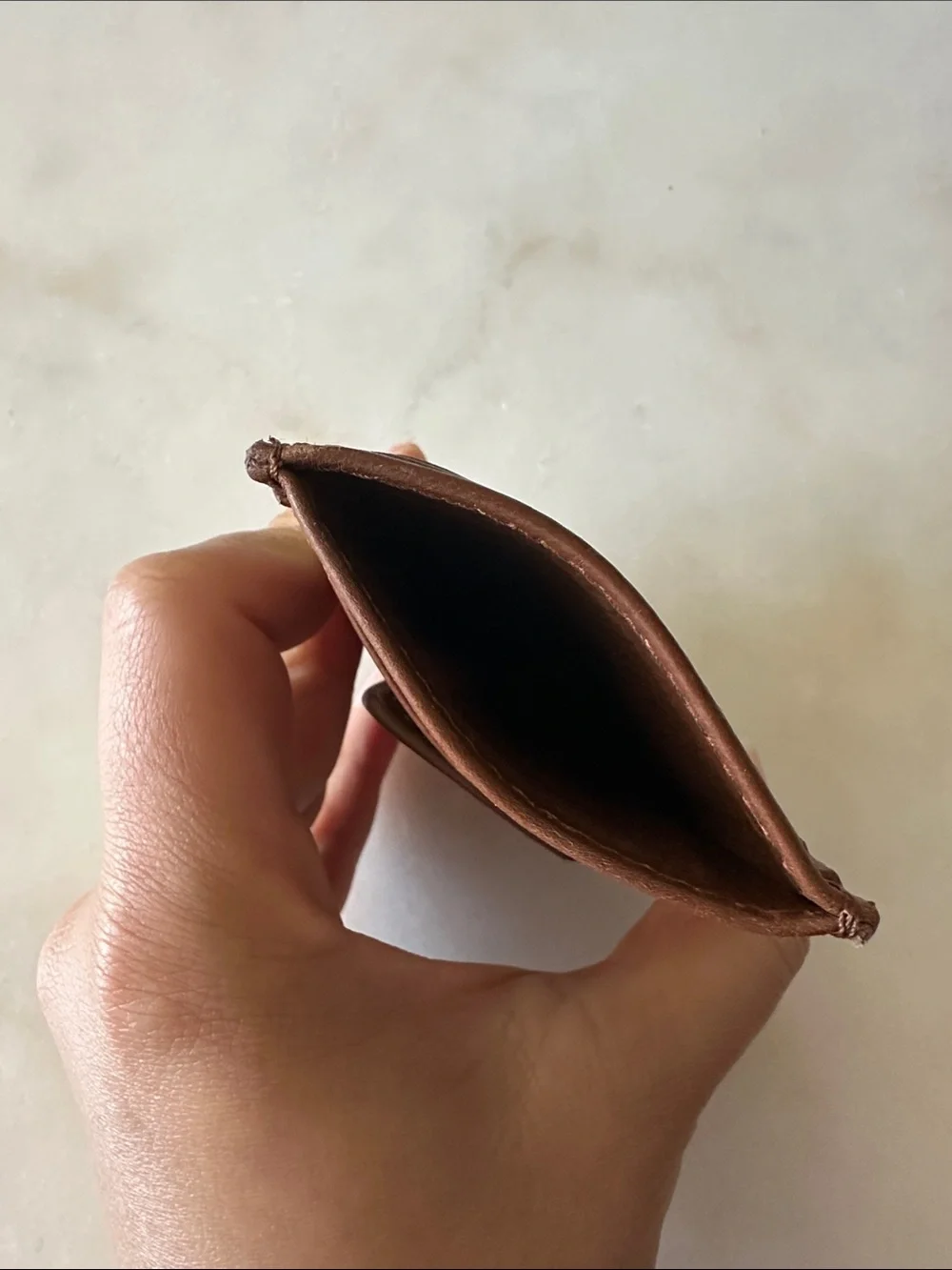 J. Crew Brown Leather Money Clip Card Holder